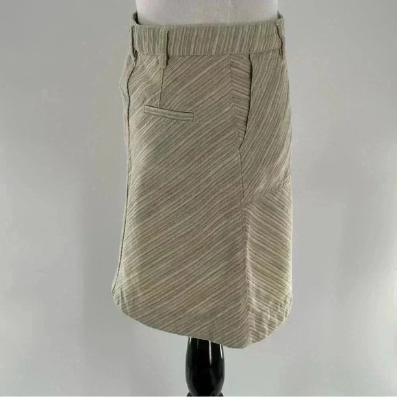 Piloro The Letterpress Anthro Skirt Sz 2 Multicolored Striped Button Down Pocket - Picture 4 of 12